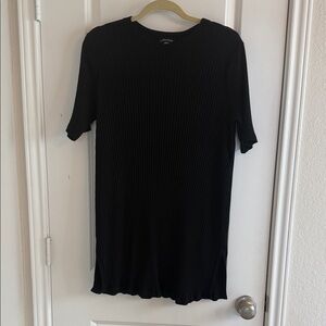Eileen Fisher Black Ribbed Tunic Top